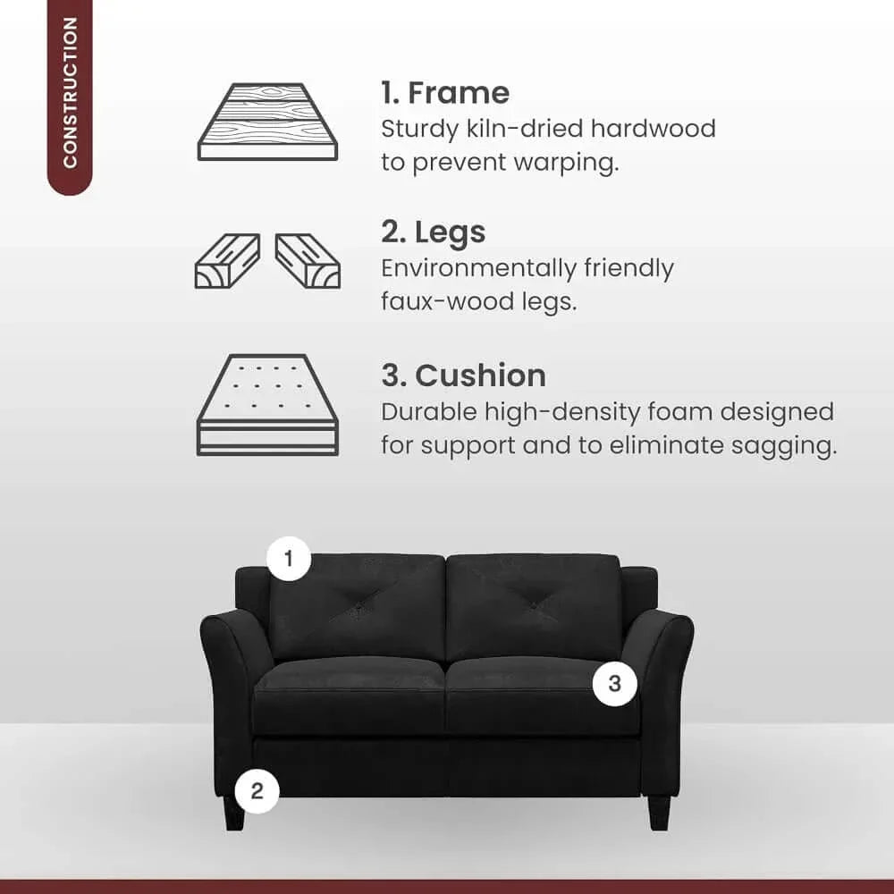 Black 2-Seater Sofa A116