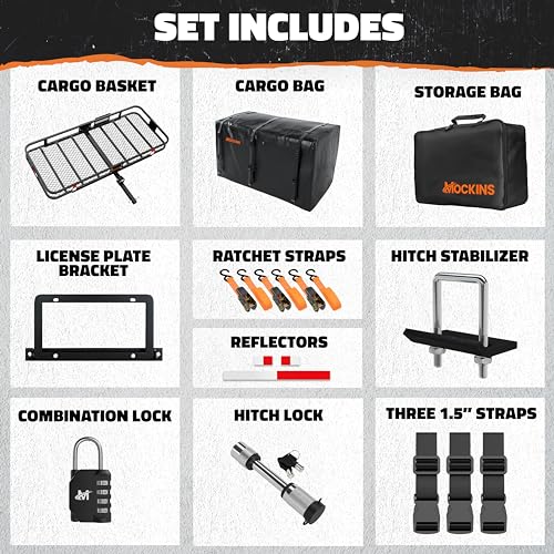 70"x30"x6" Folding Trailer Hitch Cargo Carrier Set with 40 Cu Ft Waterproof Storage Bag K958315