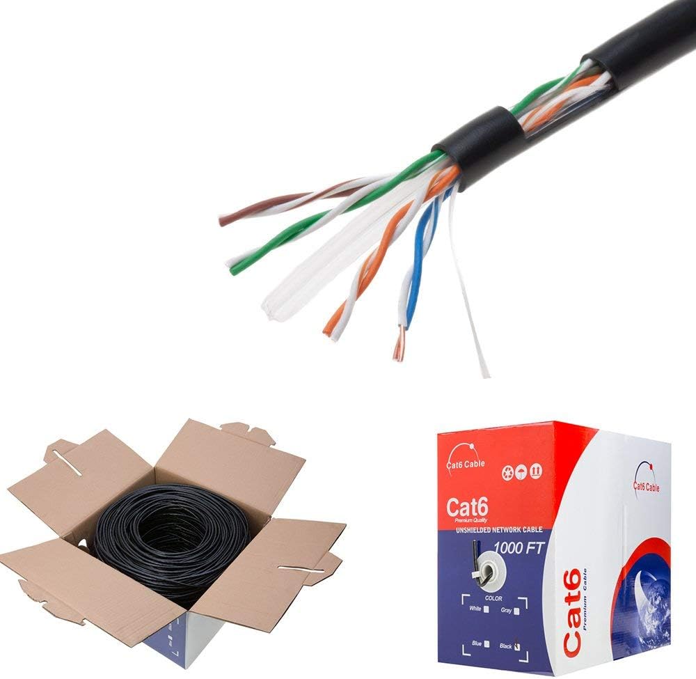 CAT6 1000ft UTP White Ethernet Solid Cable 23AWG Bulk F107