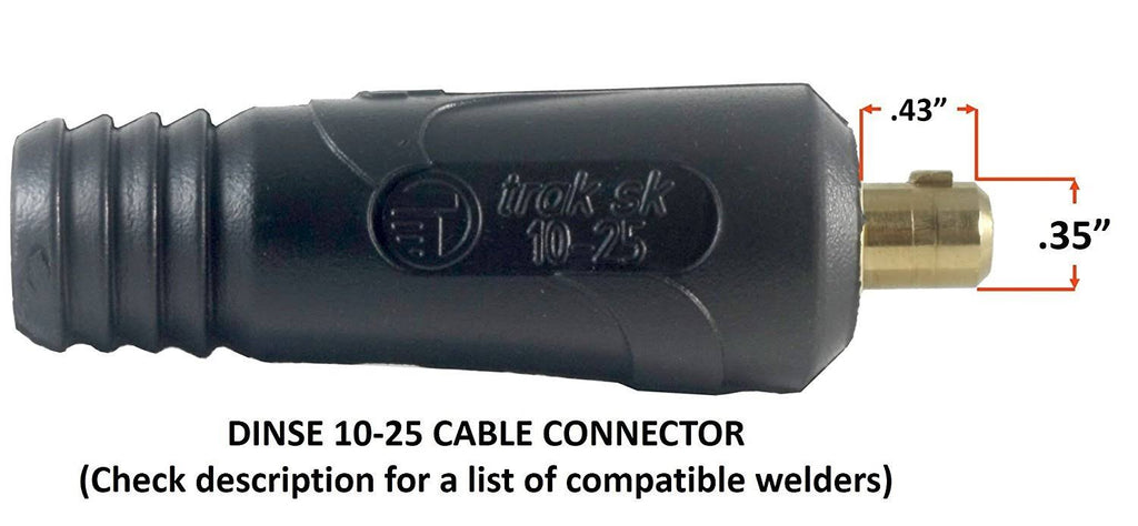 200 Amp Welding Ground Clamp Lead Assembly with Dinse Connector and #2 AWG Cable (75 Feet) A576009