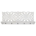 White Carved Shelf with Hooks X2536