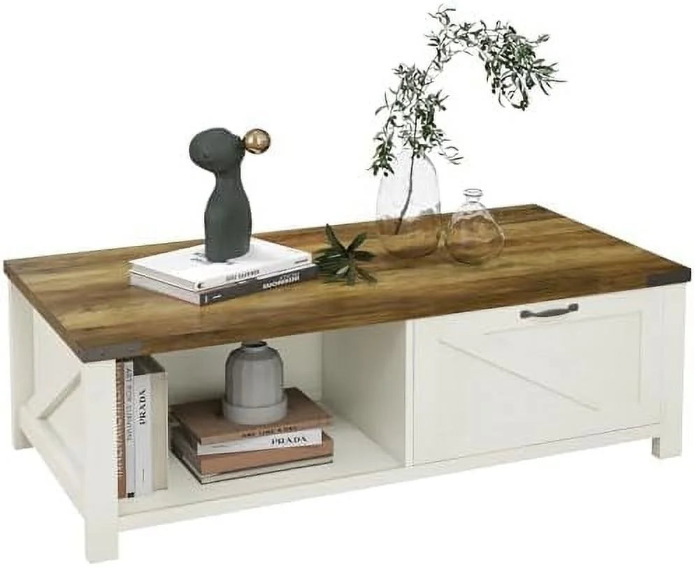 Farmhouse Coffee Table with Drawer Z669