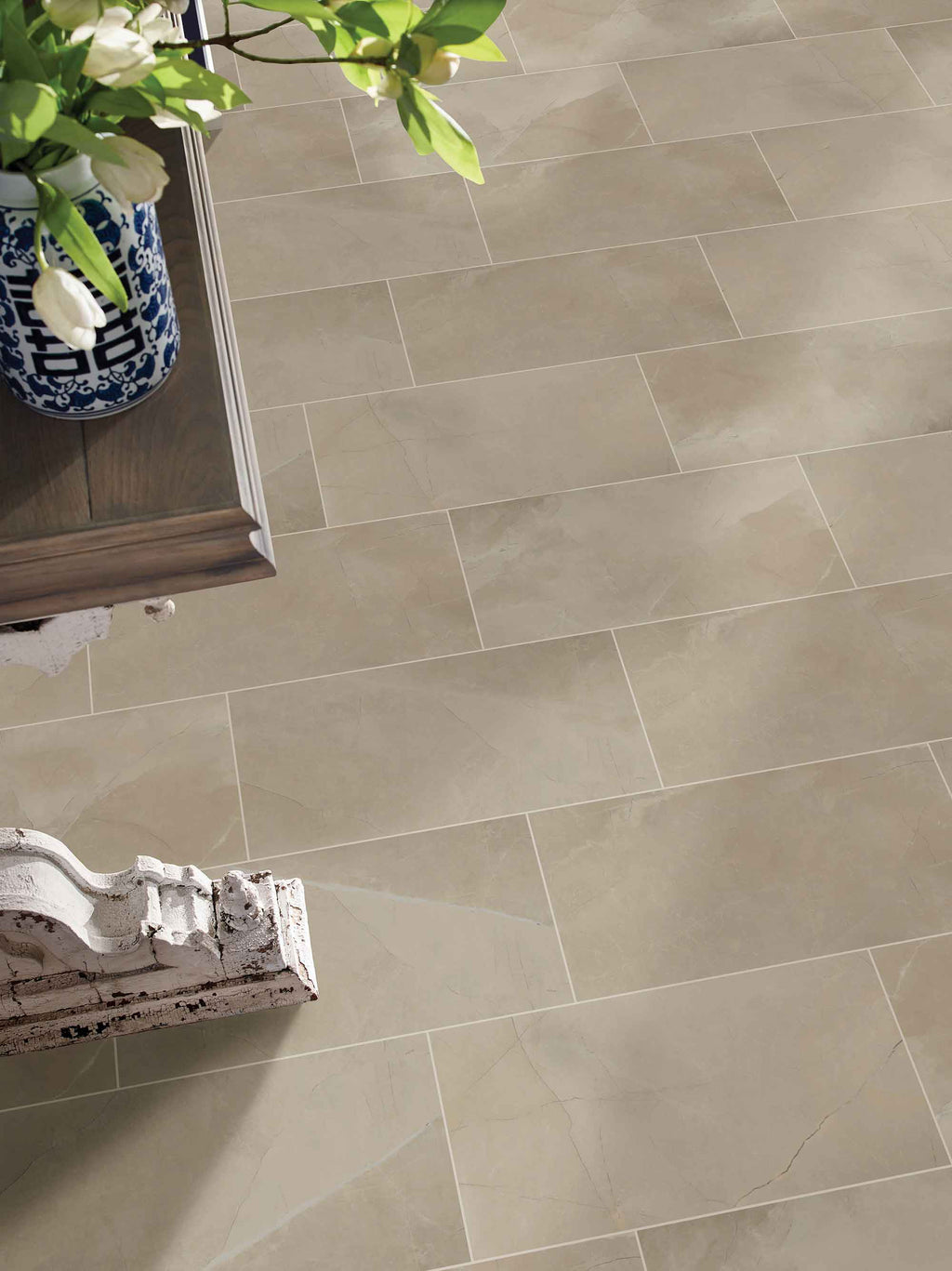 Cream 24"X48" Polished Porcelain Tile P330