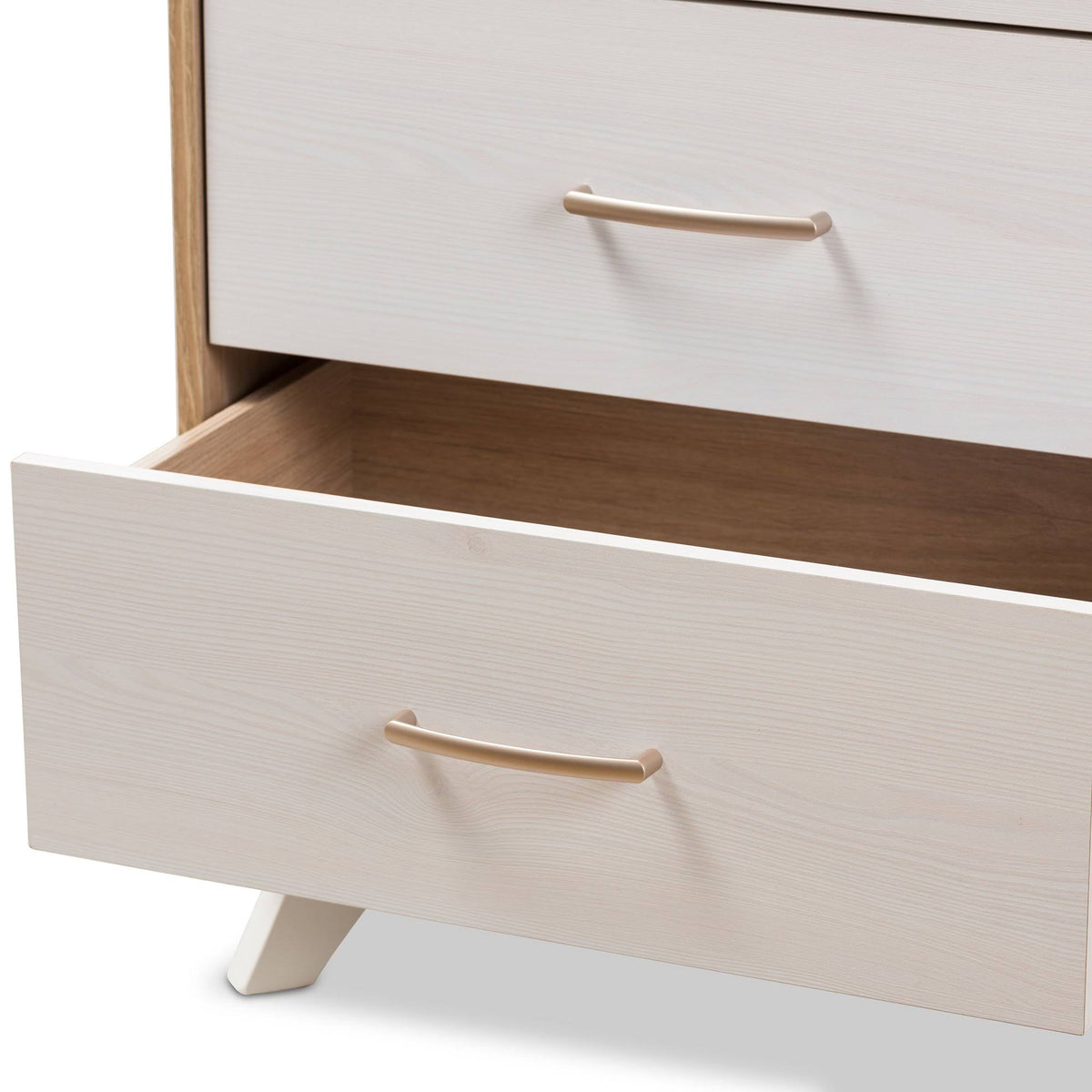 Natural Oak and Whitewashed Wood 4-Drawer Chest J343837
