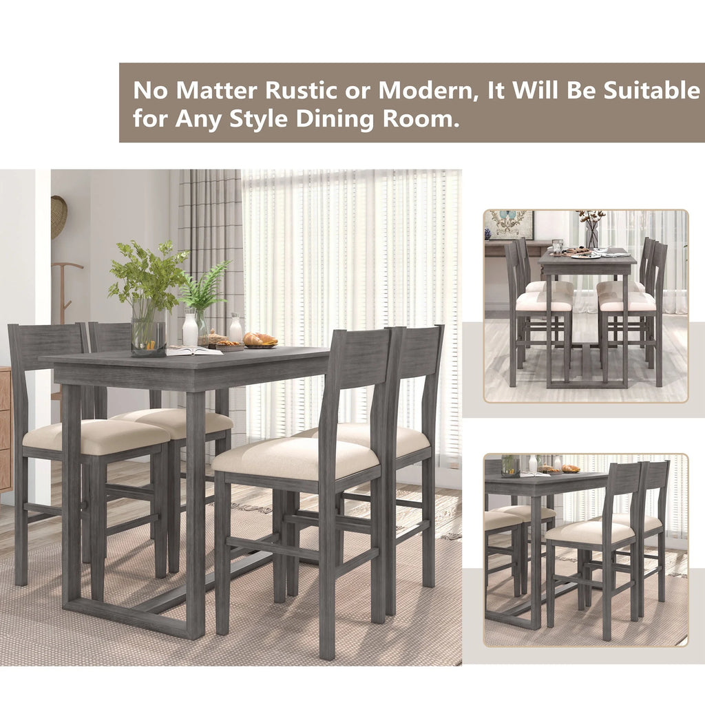 5 Piece Counter Height Dining Set with 4 Chairs M9837