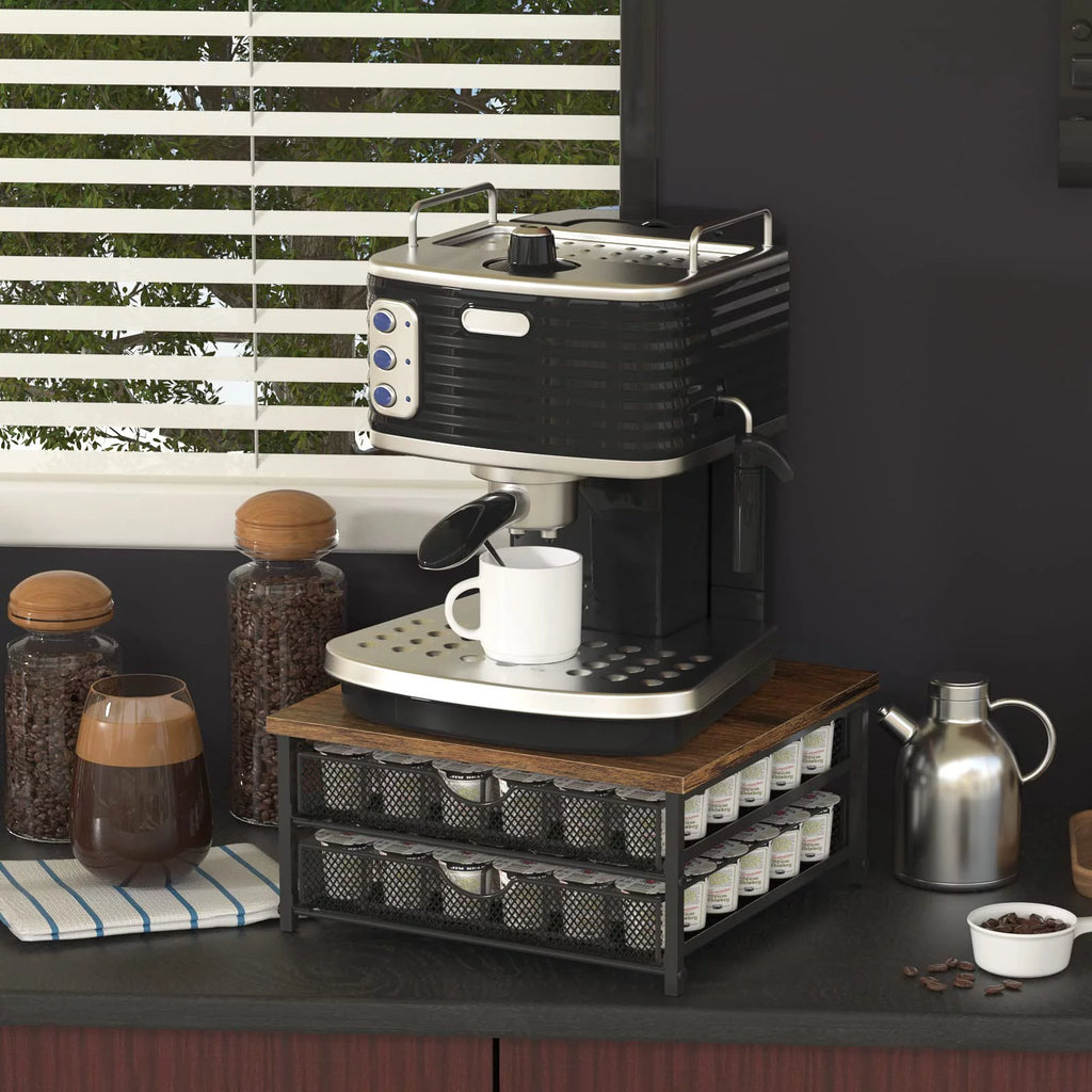 2-Layer 72 Capacity K Cup Holder Storage Drawer, Black S1611
