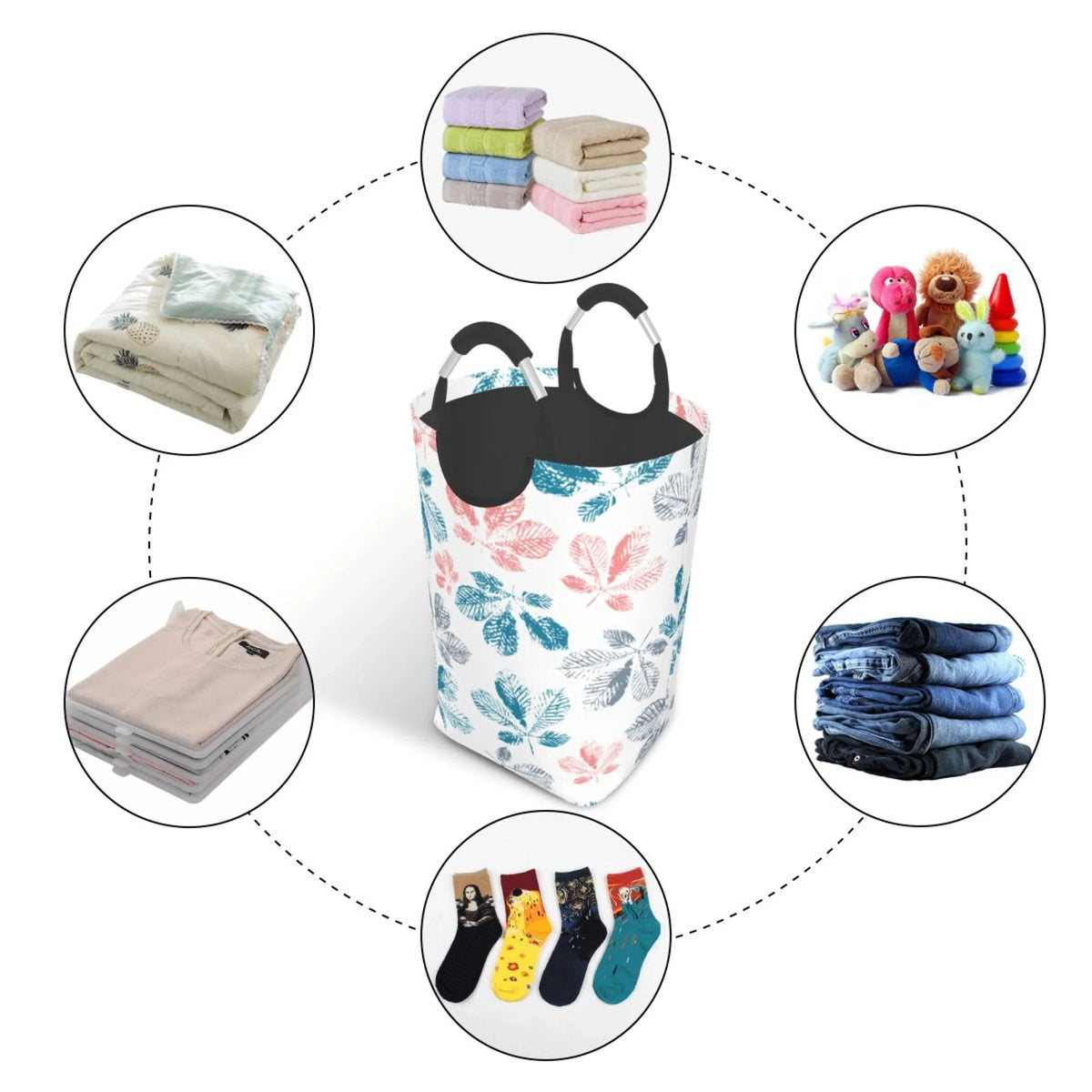 50L Foldable Waterproof Oxford Laundry Hamper F90094