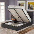 Gray Queen Size Upholstered Lift Up Bed with Headboard and Storage Z793445