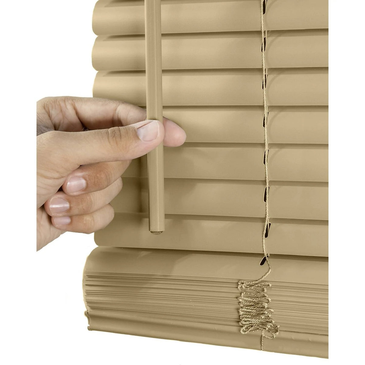 Cordless 1-Inch Vinyl Mini Blinds Cappuccino E36167
