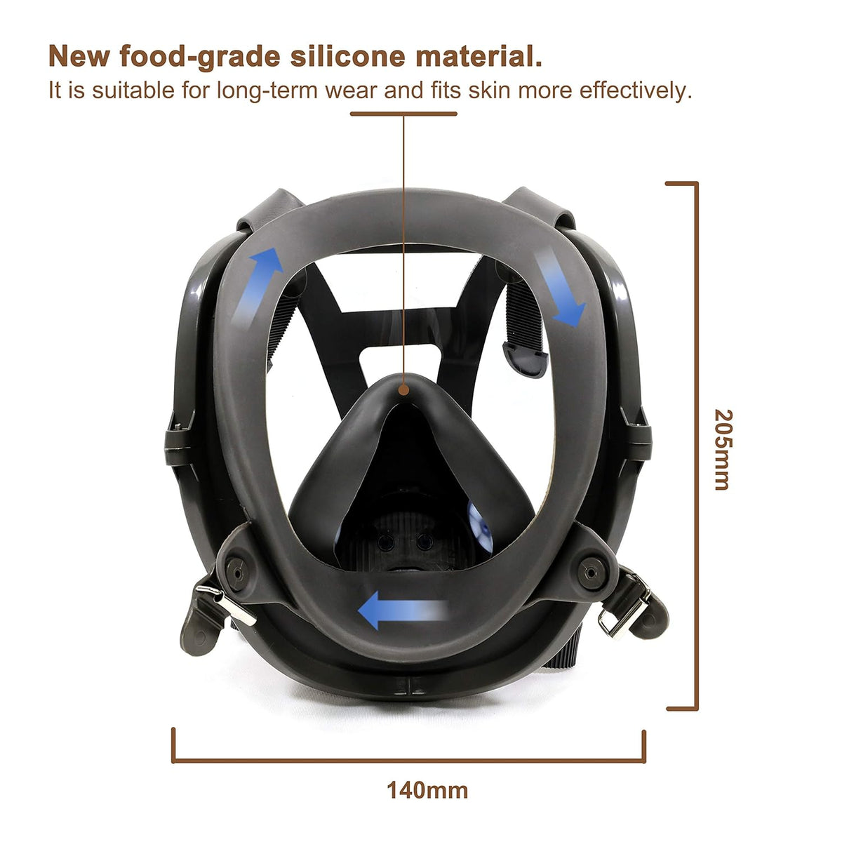 Full Face Reusable Respirator Gas Mask Pack of 2 X4912