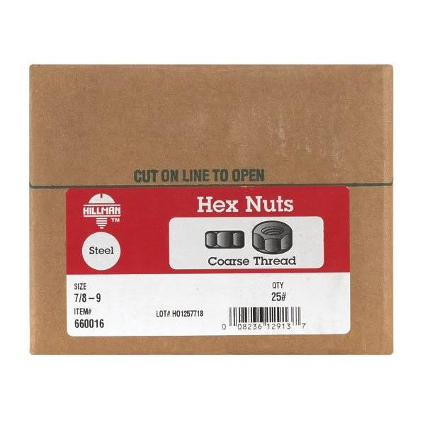 25 lbs Fin Hex Nuts U174874