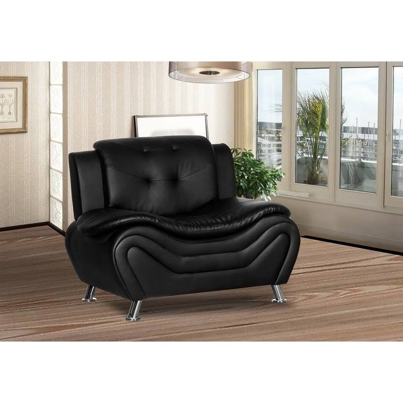 Tufted Club Chair Black B770