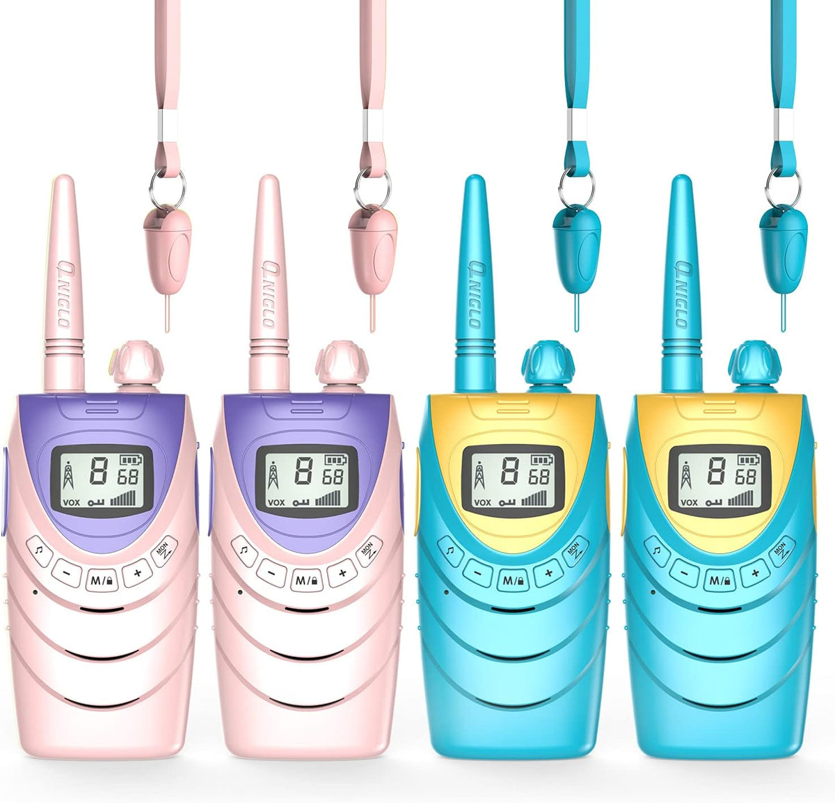 4 Pack Rechargeable Walkie Talkies, 22 Channels FRS 2 Way Radios S251378