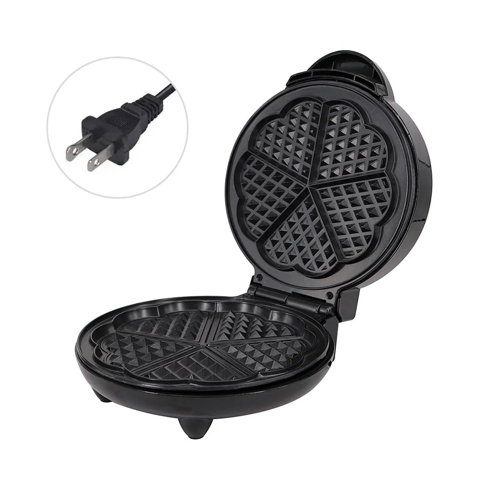 Black Non Stick Heart Waffle Iron Y354171
