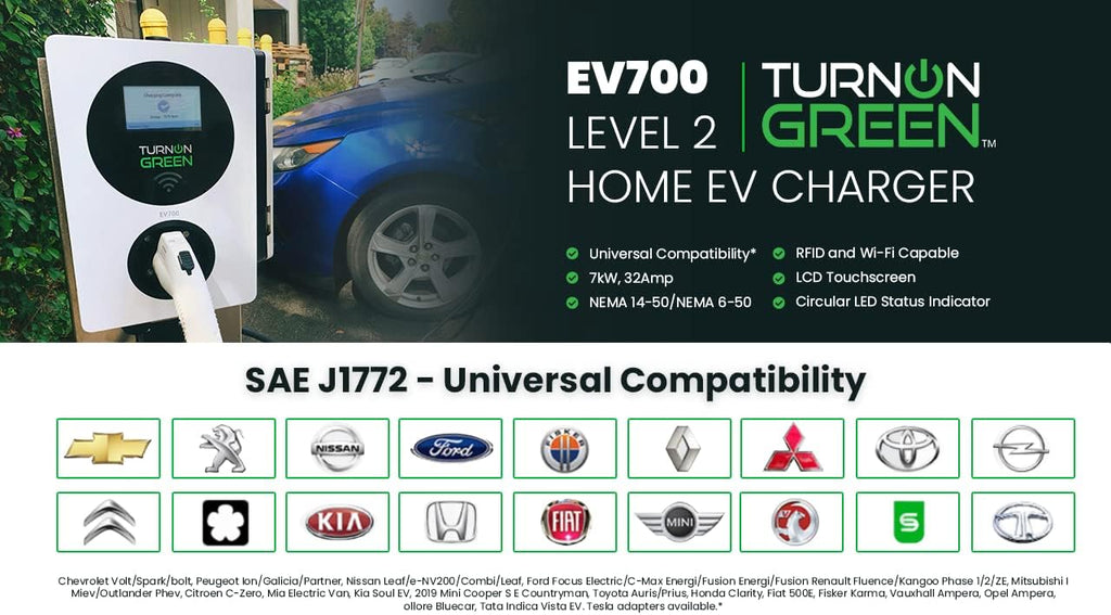 Level 2 Smart Electric Vehicle Charger with LCD Touchscreen N8770