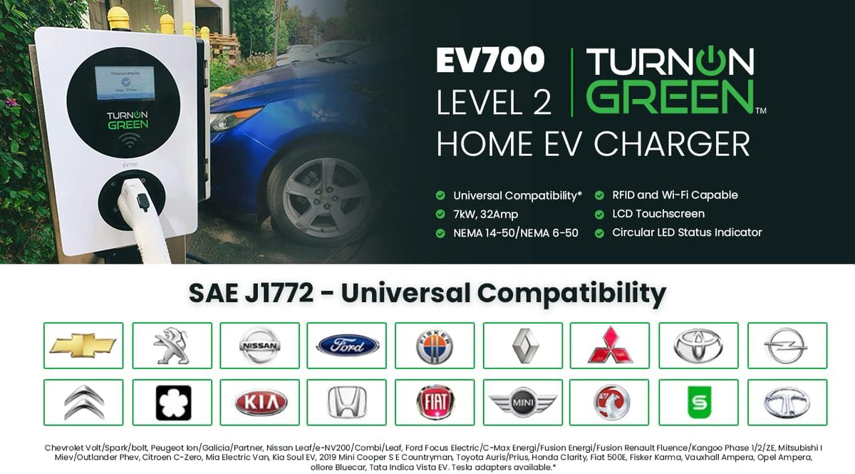 Level 2 Smart Electric Vehicle Charger with LCD Touchscreen N8770