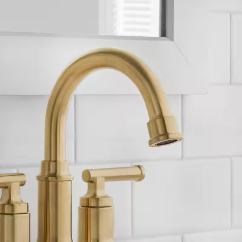 4 in. Centerset Double-Handle High-Arc Bathroom Faucet Matte Gold 2-Pack H81527