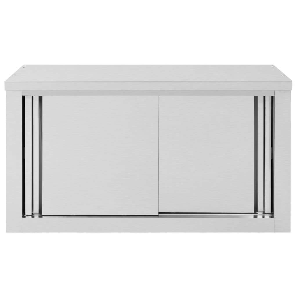 Stainless Steel Kitchen Wall Cabinet with Sliding Doors H77205