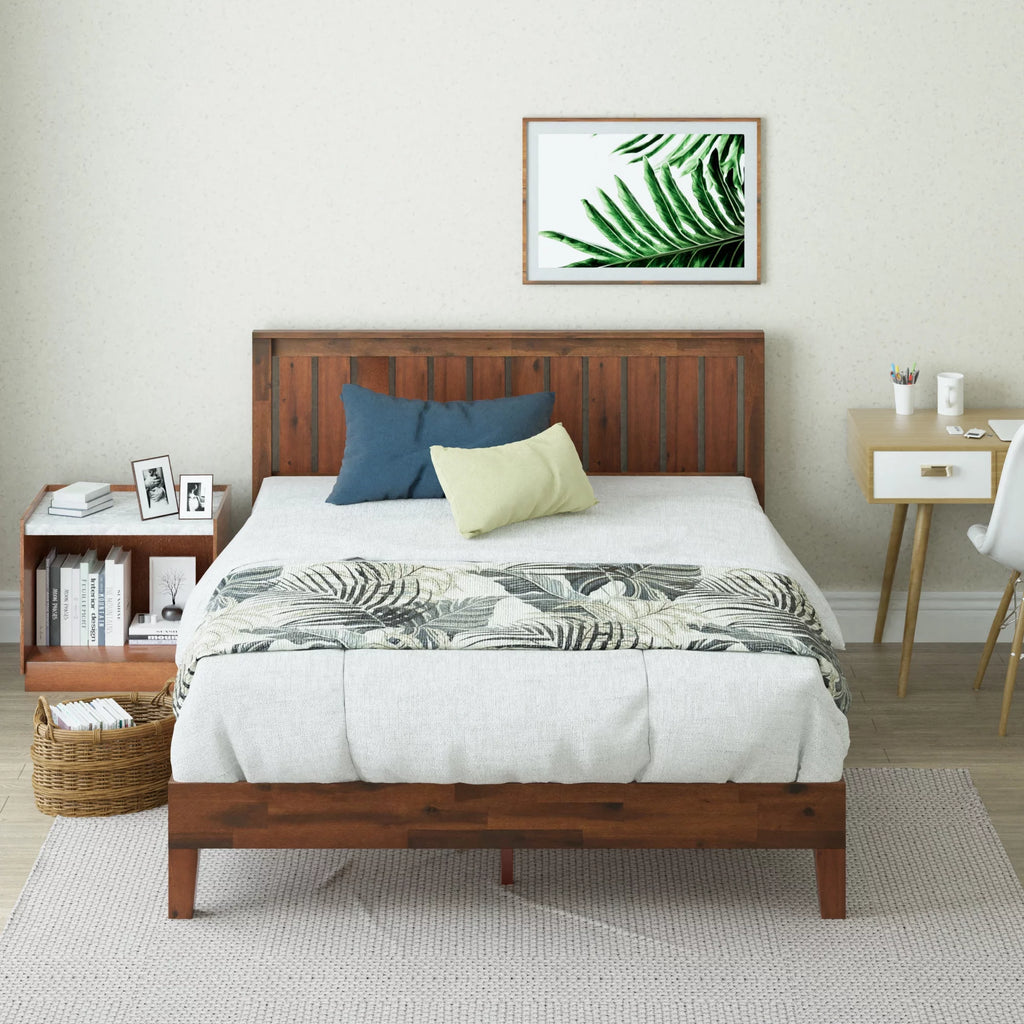 Queen Wood Platform Bed Frame with Headboard X864