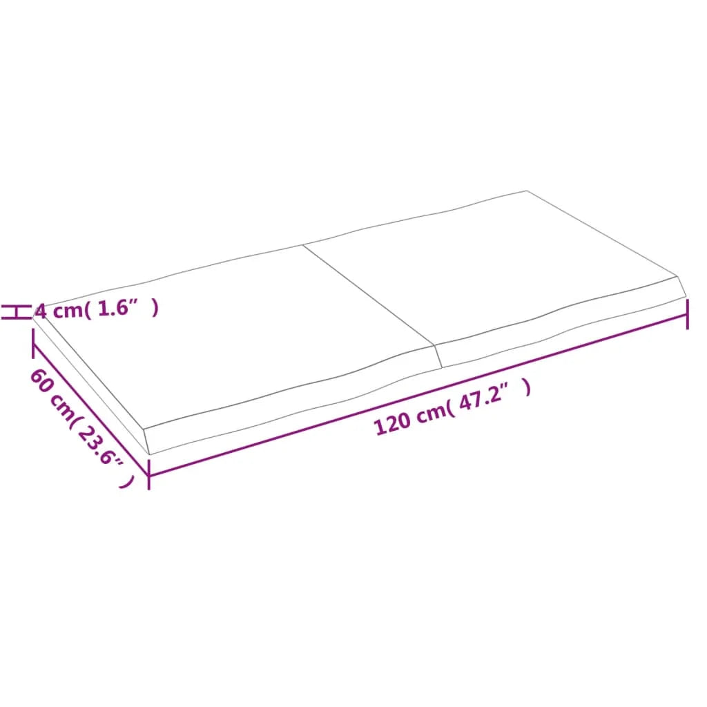 Light Brown Treated Solid Wood Live Edge Table Top A30333