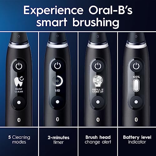 Black Rechargeable Electric Toothbrush with 5 Cleaning Settings, 2 Replacement Heads, Travel Case G96443