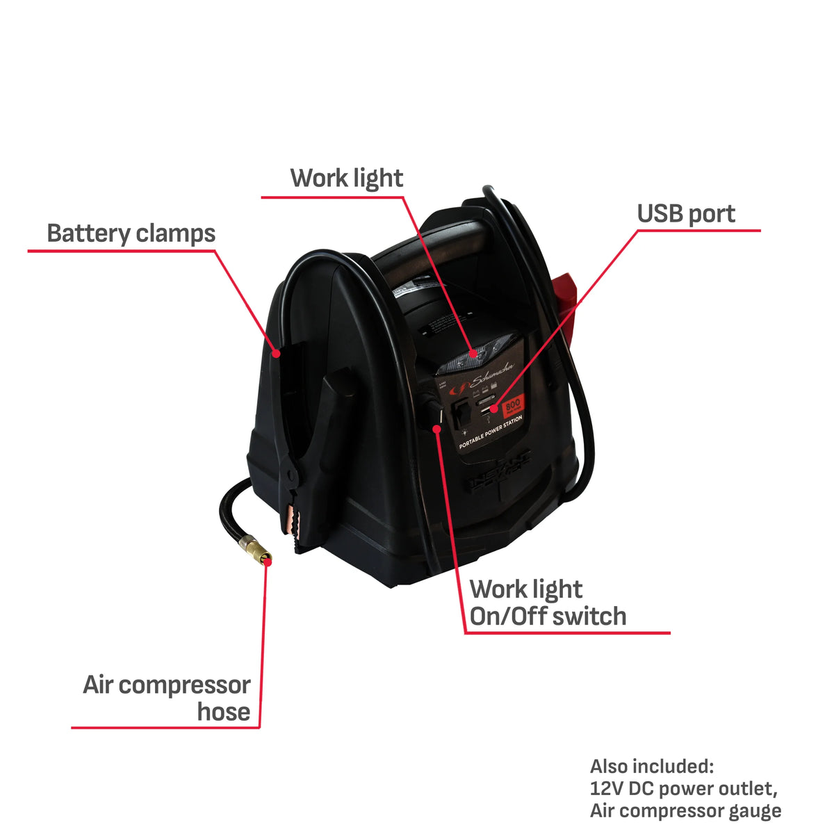 Portable Power Station with Jump Starter and Air Compressor G422144