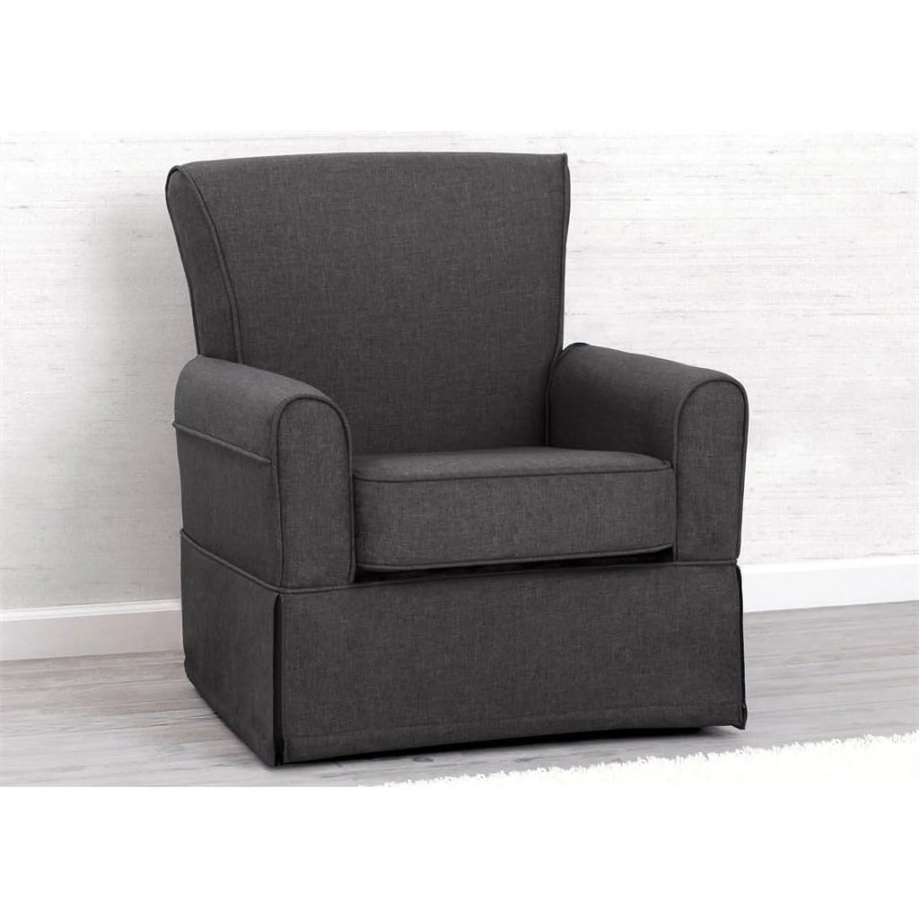 Charcoal Fabric Upholstered Swivel Glider Rocker Chair G18880