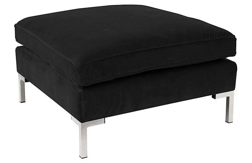 Gray Velvet Ottoman F181