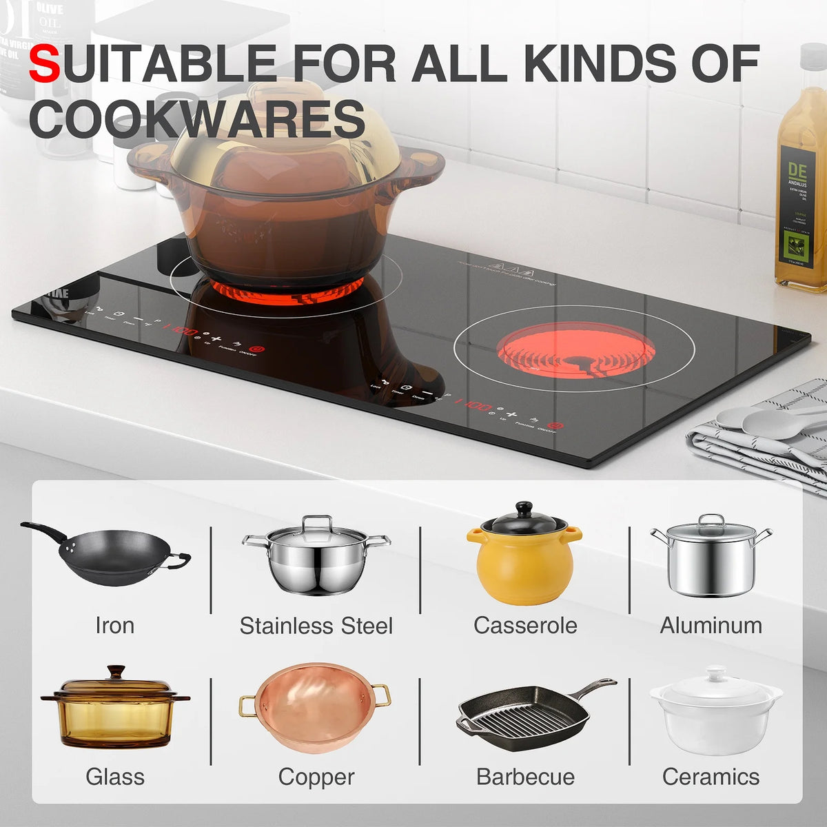24 Inch 2400W Electric Ceramic Cooktop A7698