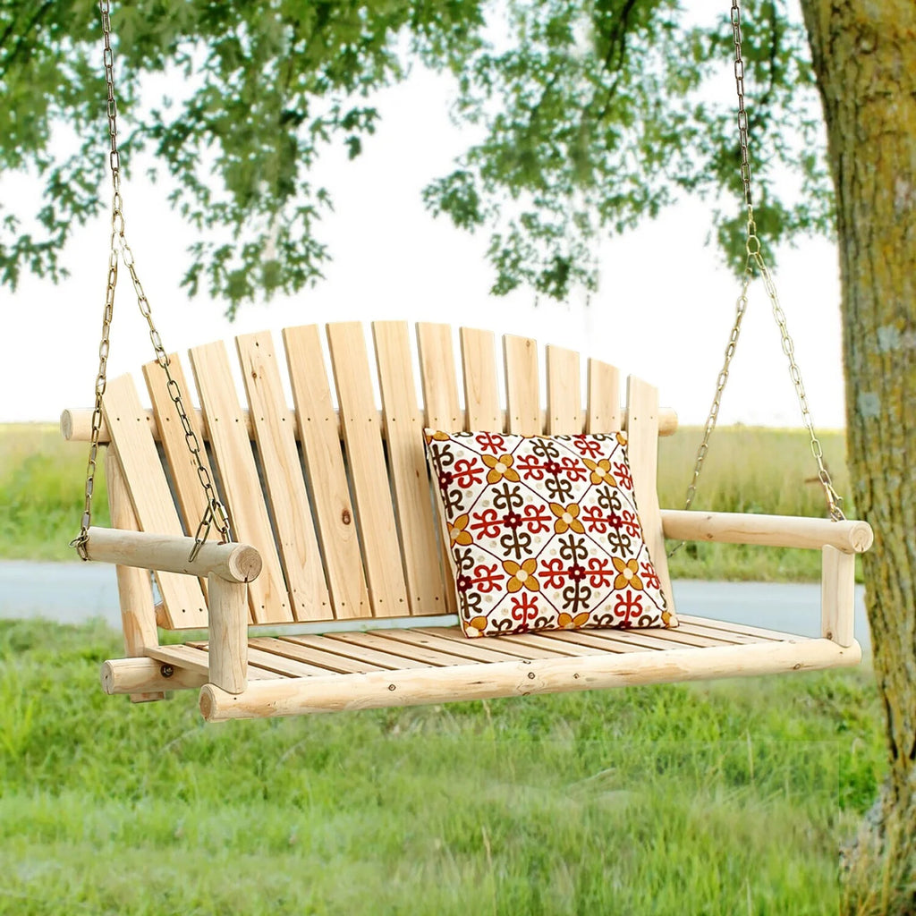 Unfinished Wood Porch Swing With Chains A626