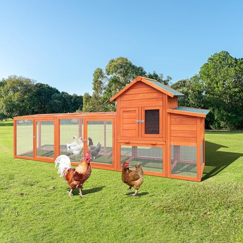 Large Wooden Chicken Coop with Run and Nesting Box G6429