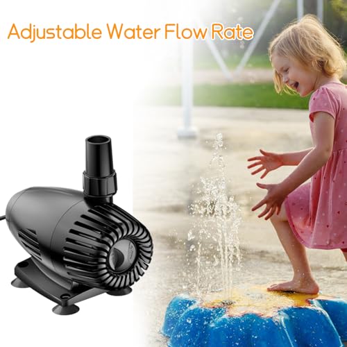 40W 660GPH Floating Pond Fountain with LED Lights and 3 Modes Spray M634