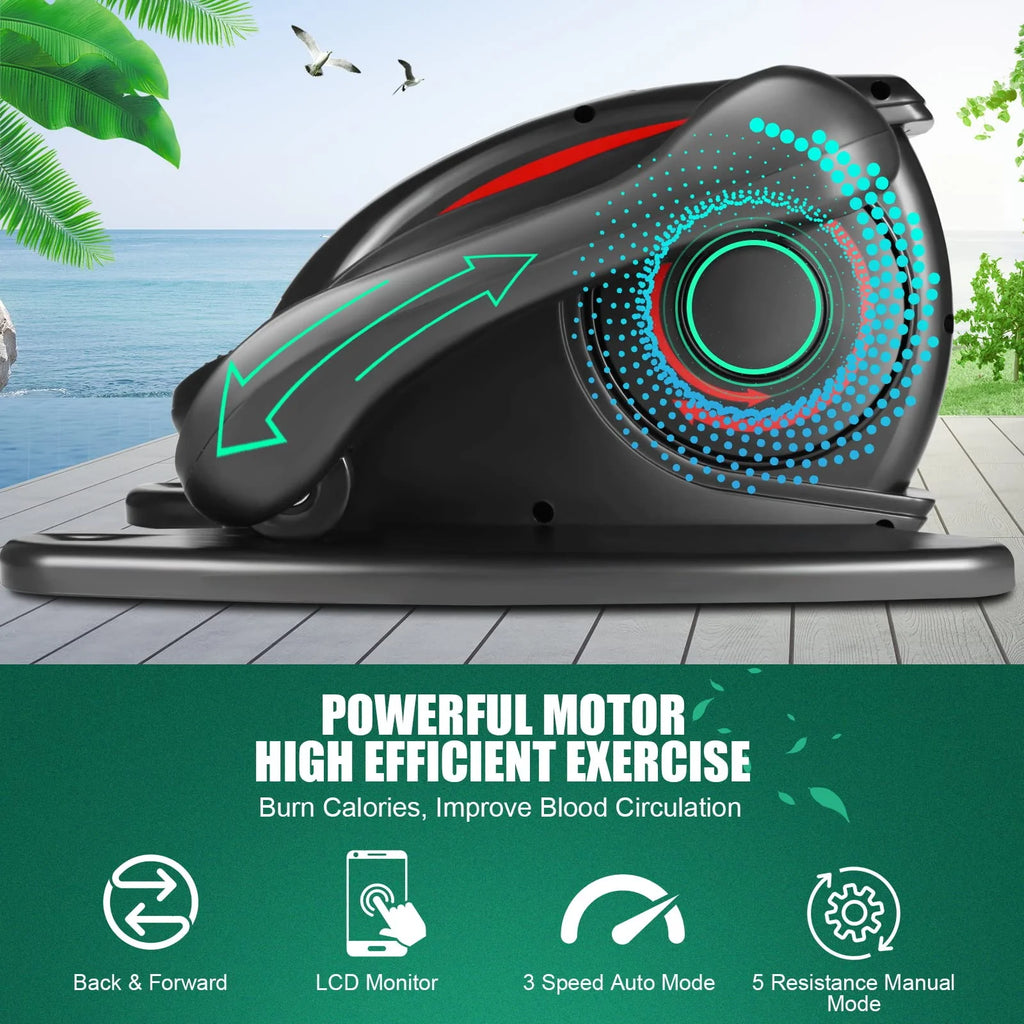 Under Desk Elliptical Machine Seated Pedal Exerciser with LCD Display R540
