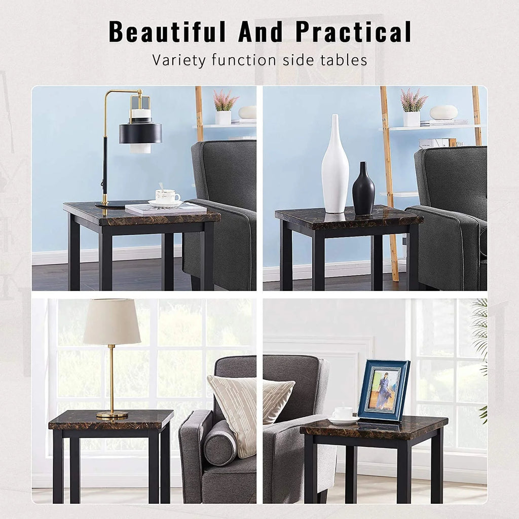 3 Piece Faux Marble Coffee Table Set F266