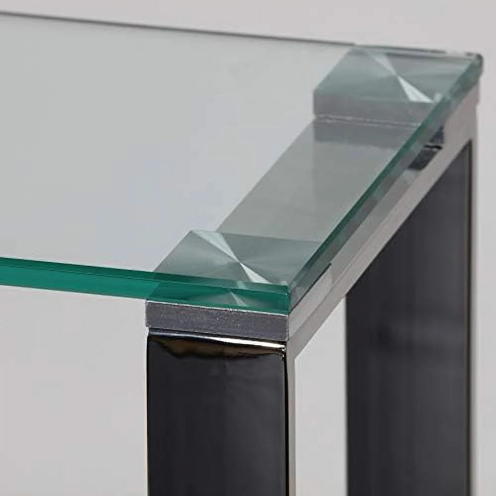 Small Glass and Stainless Steel Console Table W172