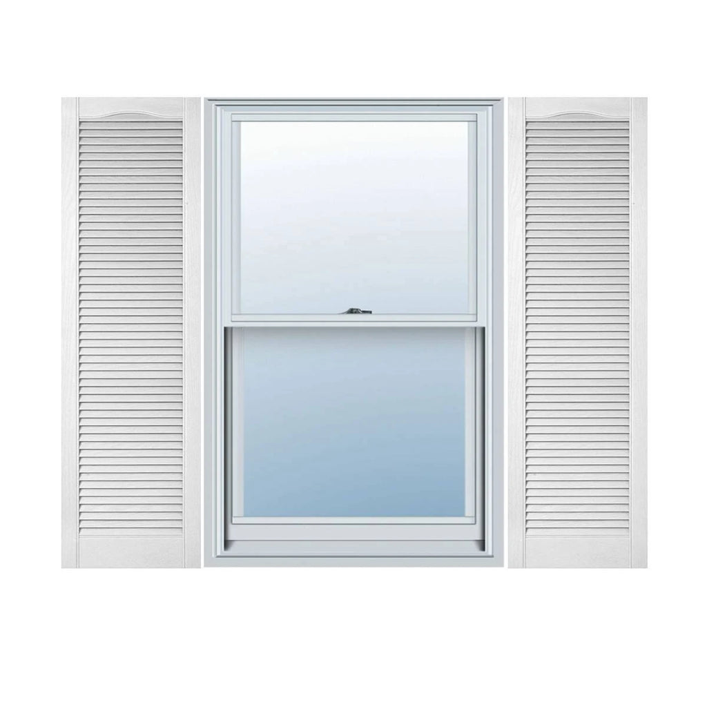 Vinyl Cathedral Top Open Louver Shutters H5798