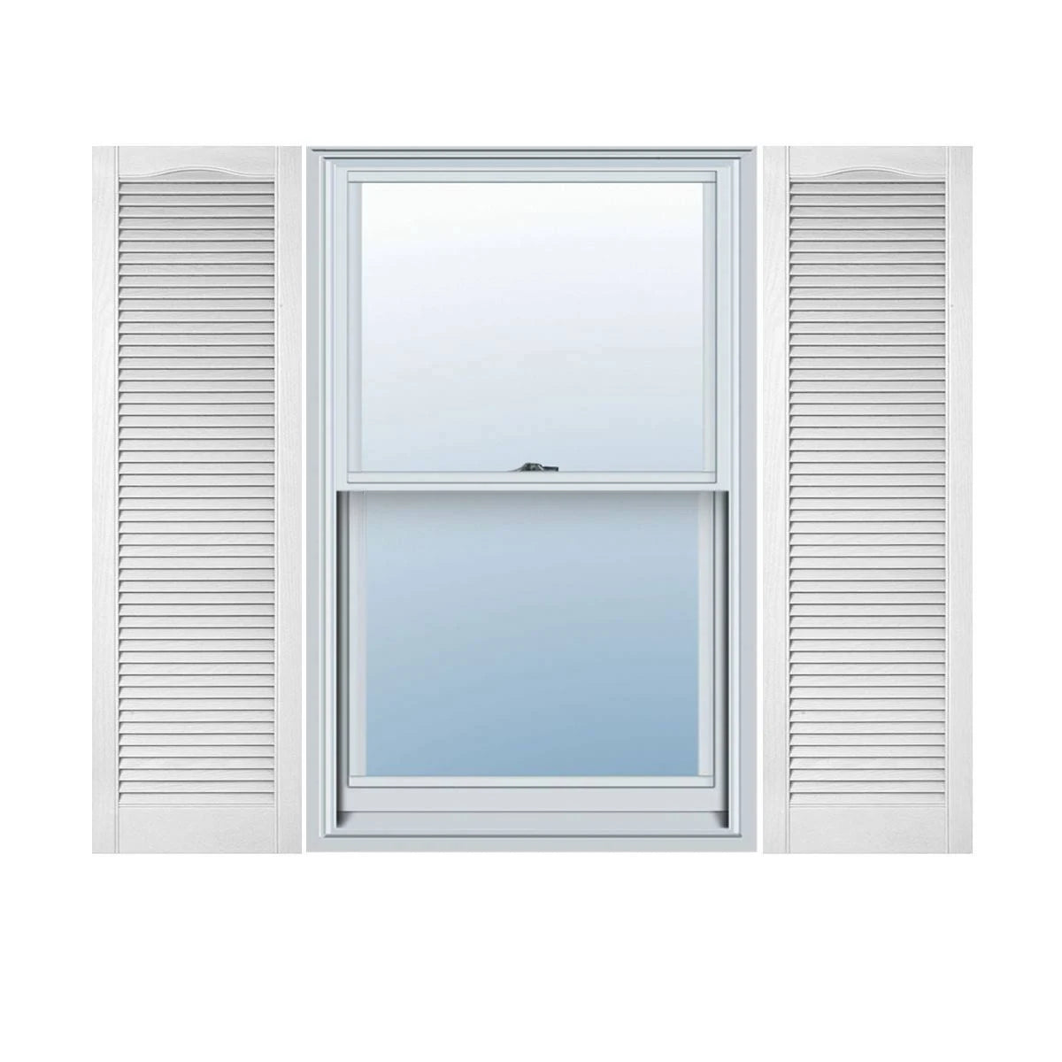 Vinyl Cathedral Top Open Louver Shutters H5798