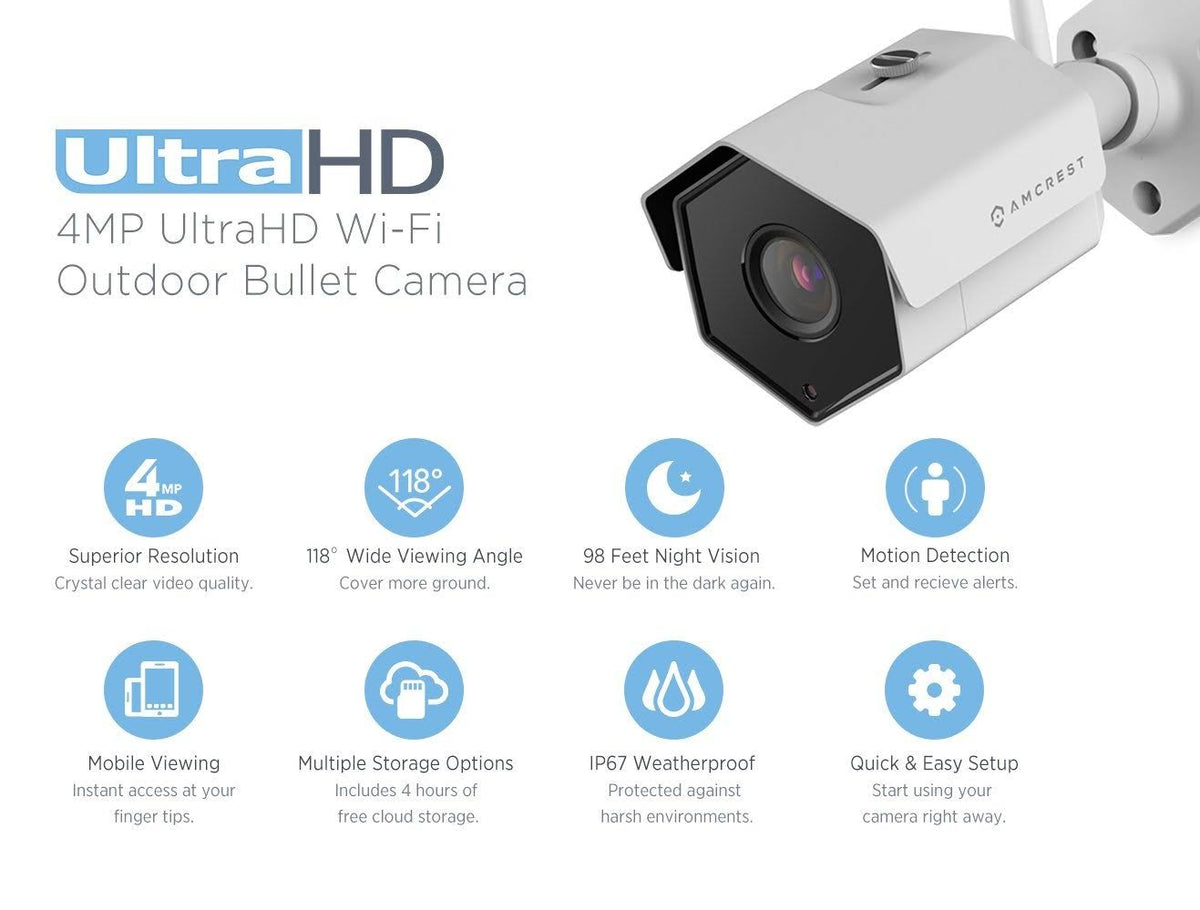 4MP WiFi UltraHD Wireless Outdoor Security Camera N231170