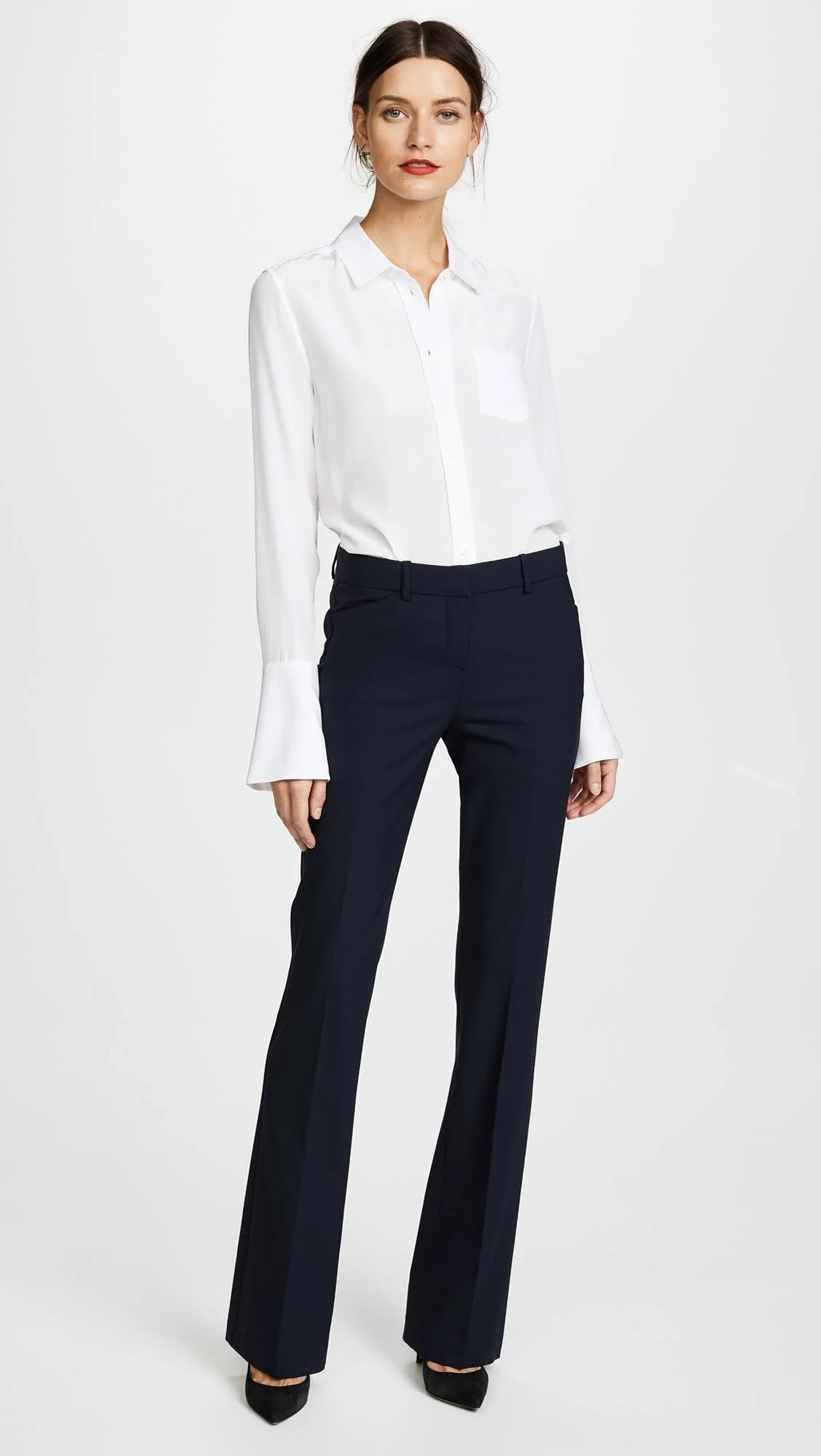 Stretch Wool Relaxed Straight Pant Q168610