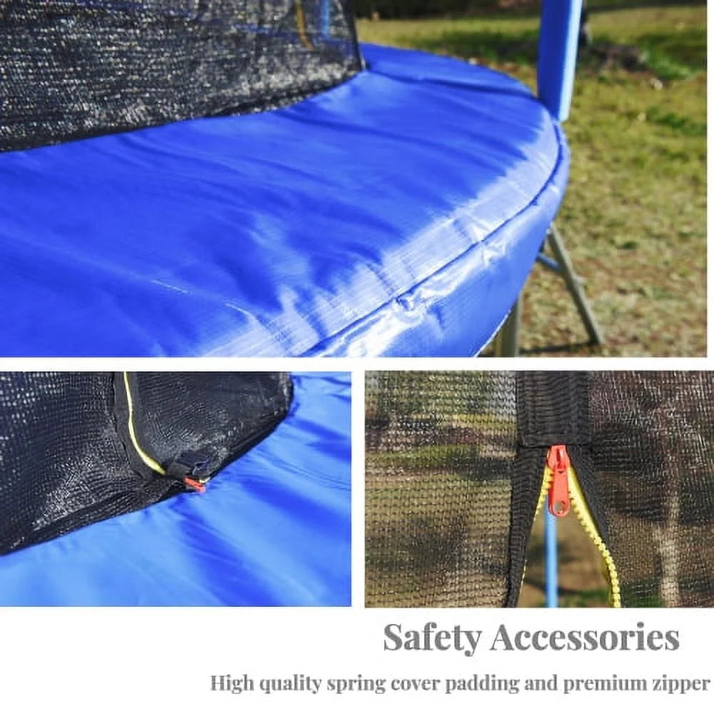 10FT Trampoline with Safety Enclosure Net, Basketball Hoop, Ball and Ladder M452752