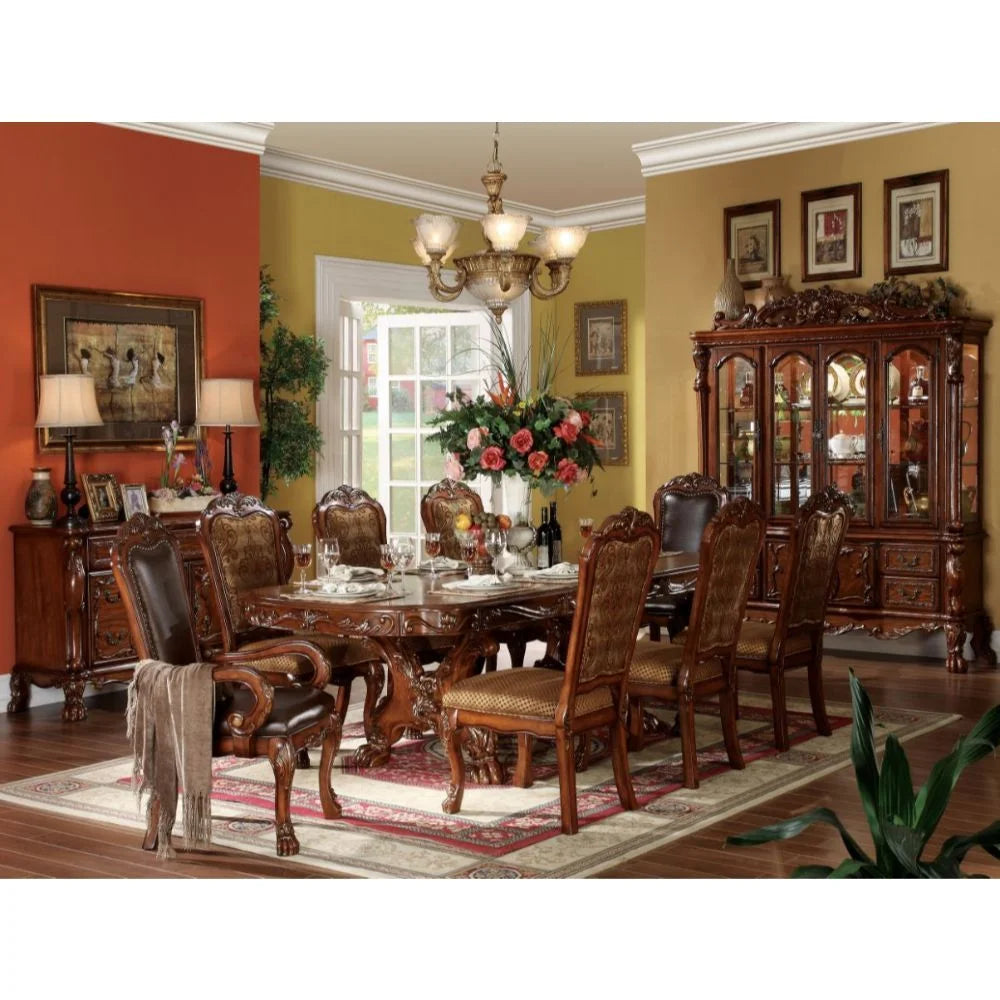 Cherry 9 Piece Trestle Dining Table Set A432