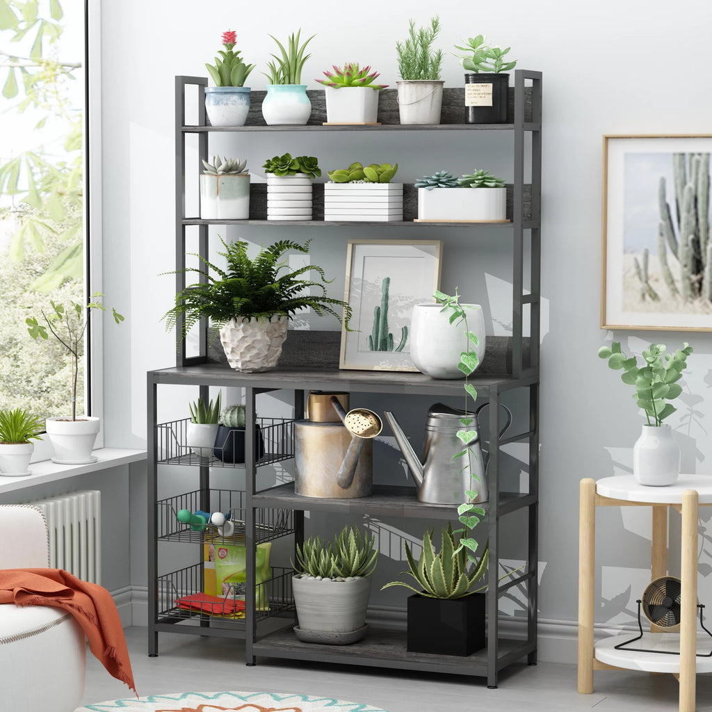 5-Tier Kitchen Bakers Rack with 3 Baskets R29411