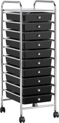 Black 10 Drawer Rolling Plastic Storage Cart, Pack of 2 F59959