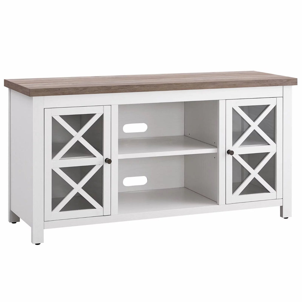 White Gray Oak Rectangular TV Stand E8857
