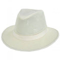 Natural Packable Mesh Safari Fedora Hat A568