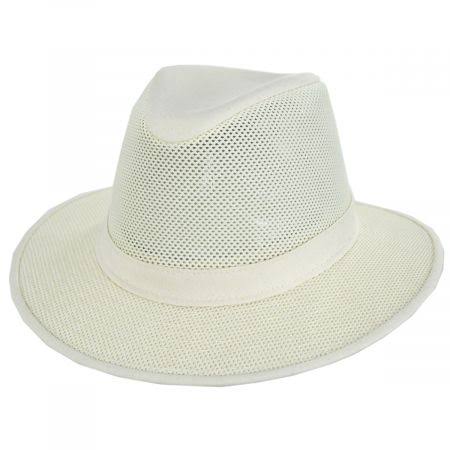 Natural Packable Mesh Safari Fedora Hat A568