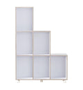 White and Distressed Taupe Bookcase N905709