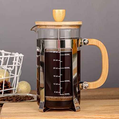 34 oz French Press Coffee Maker with Bamboo Lid A382591