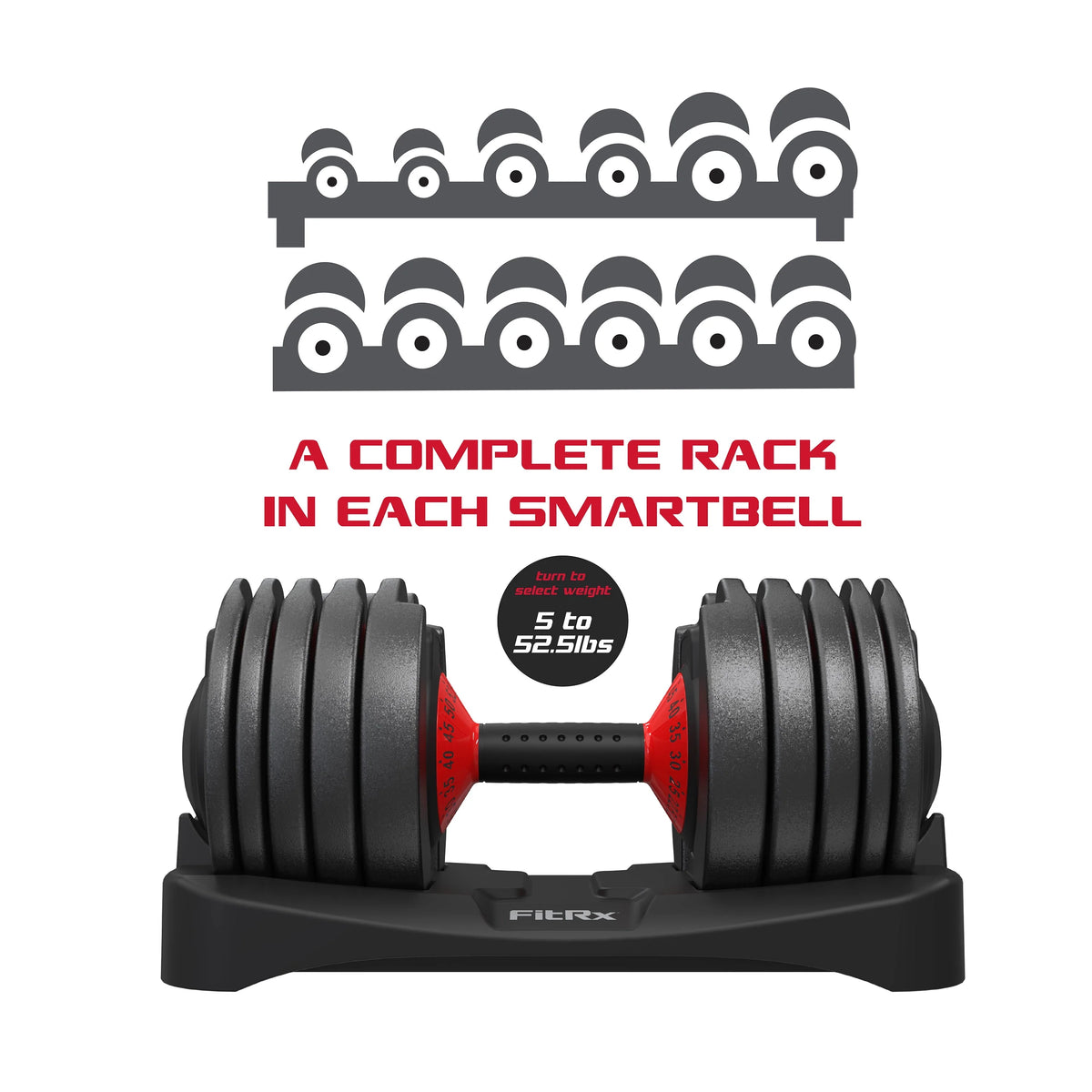 Adjustable Dumbbell 5-52.5 lbs Black P11746