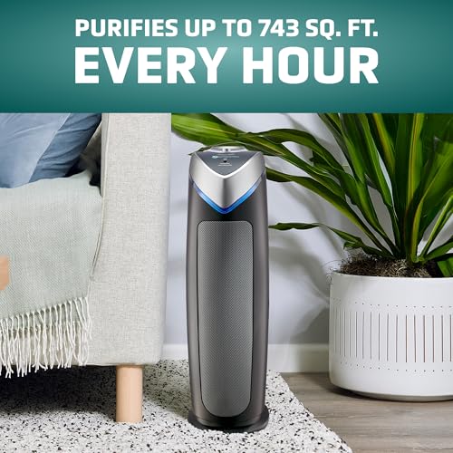 HEPA Air Purifier with UV-C Light, Large Rooms Up To 743 Sq. Ft., Gray G66390
